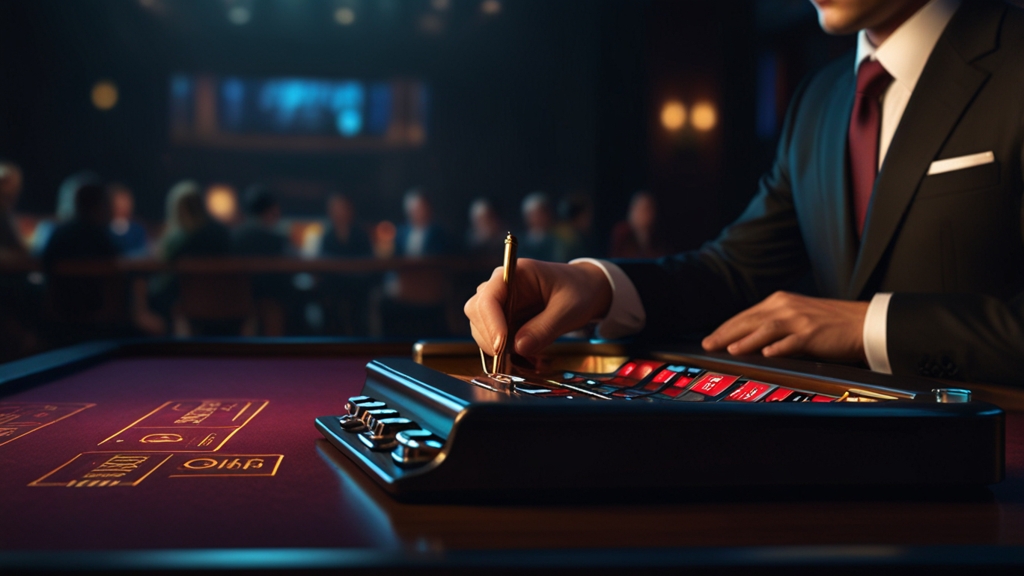 Dark casino login screen with security prompts and a keyboard